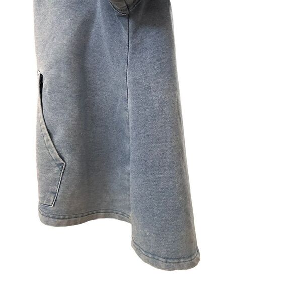 Workshop Republic clothing ~ Blue garment dyed Jacket ~ hi-Lo hem ~ zipped front - Picture 4 of 11